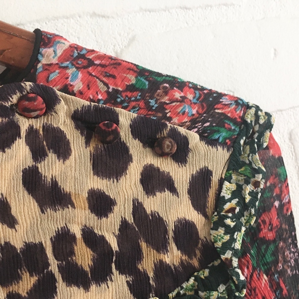 Scotch & Soda Le Jardin d’Apus Sheer Floral Top Bell Sleeve Sz S - Picture 5 of 14